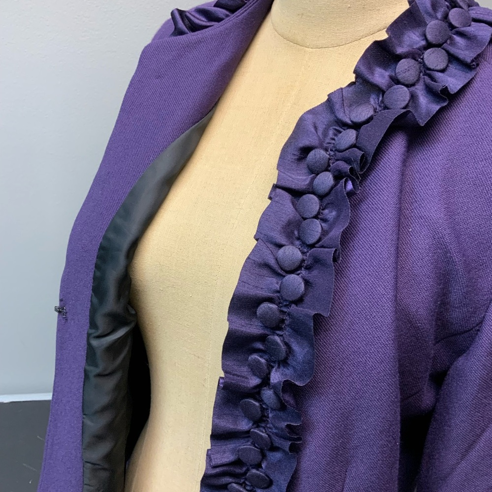 Purple Ruffled Women's Jacket - Picture 7 of 8
